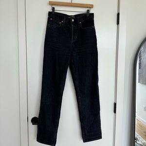 Denim Forum Boyfriend High Rise Loose Jeans Black